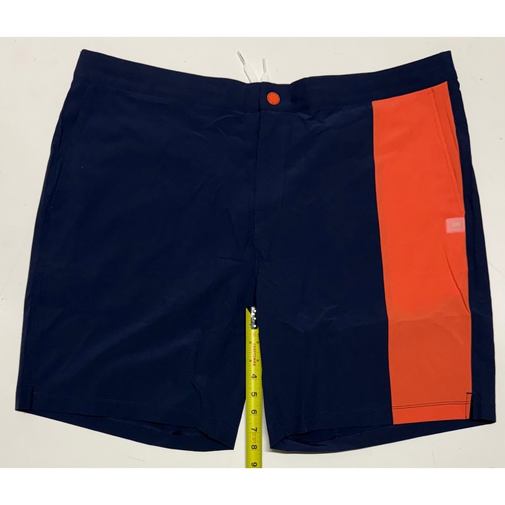 Rhone Barrier Swim Shorts Mens XXL Navy Emberglow Orange Colorblock 6 Inseam NEW